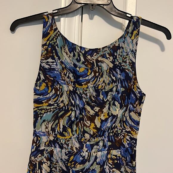 Anthropologie Moulinette Soeurs Silk Abstract Sleeveless V-Neck Dress - Picture 8 of 16